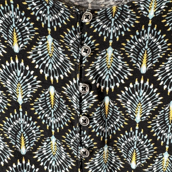 J. Jill 1/2-Button Border Print Boho Knit Tunic Top - Picture 3 of 10